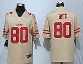 Nike San Francisco 49ers 80 Rice Vapor Untouchable Nike Gold Inverted Legend Jersey,baseball caps,new era cap wholesale,wholesale hats